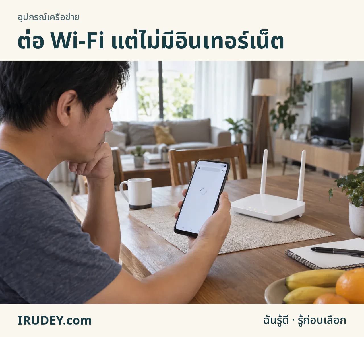 โทรศัพท์เชื่อม Wi-Fi แต่หน้าเว็บตัวอย่างยังไม่แสดงเนื้อหา