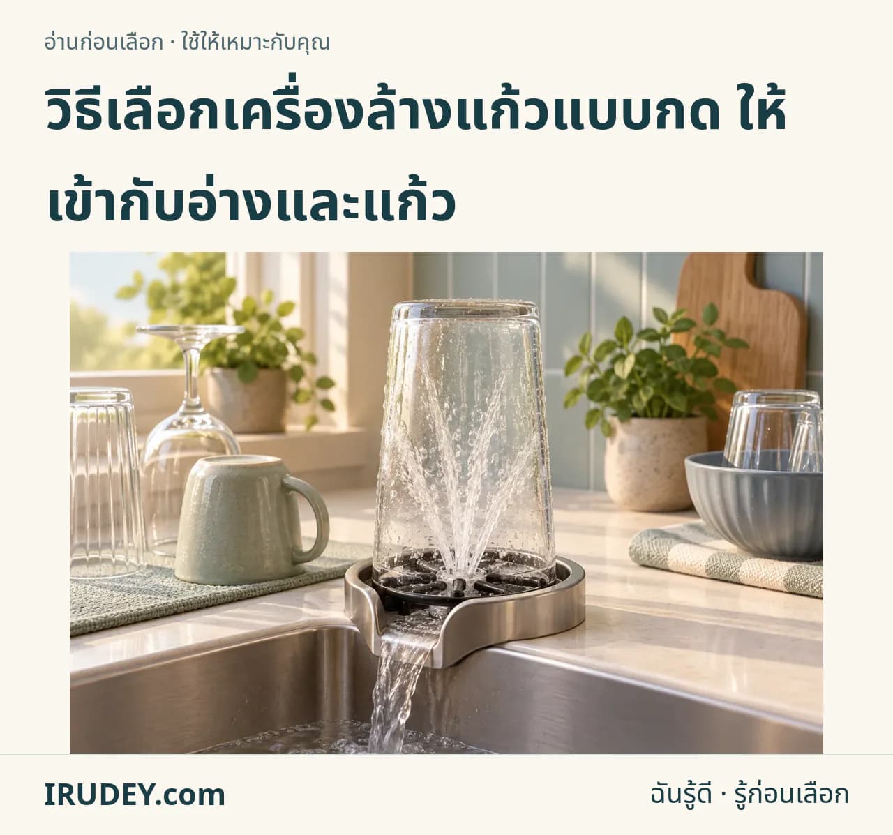 ภาพวาดประกอบ: เครื่องล้างแก้วแบบกด
