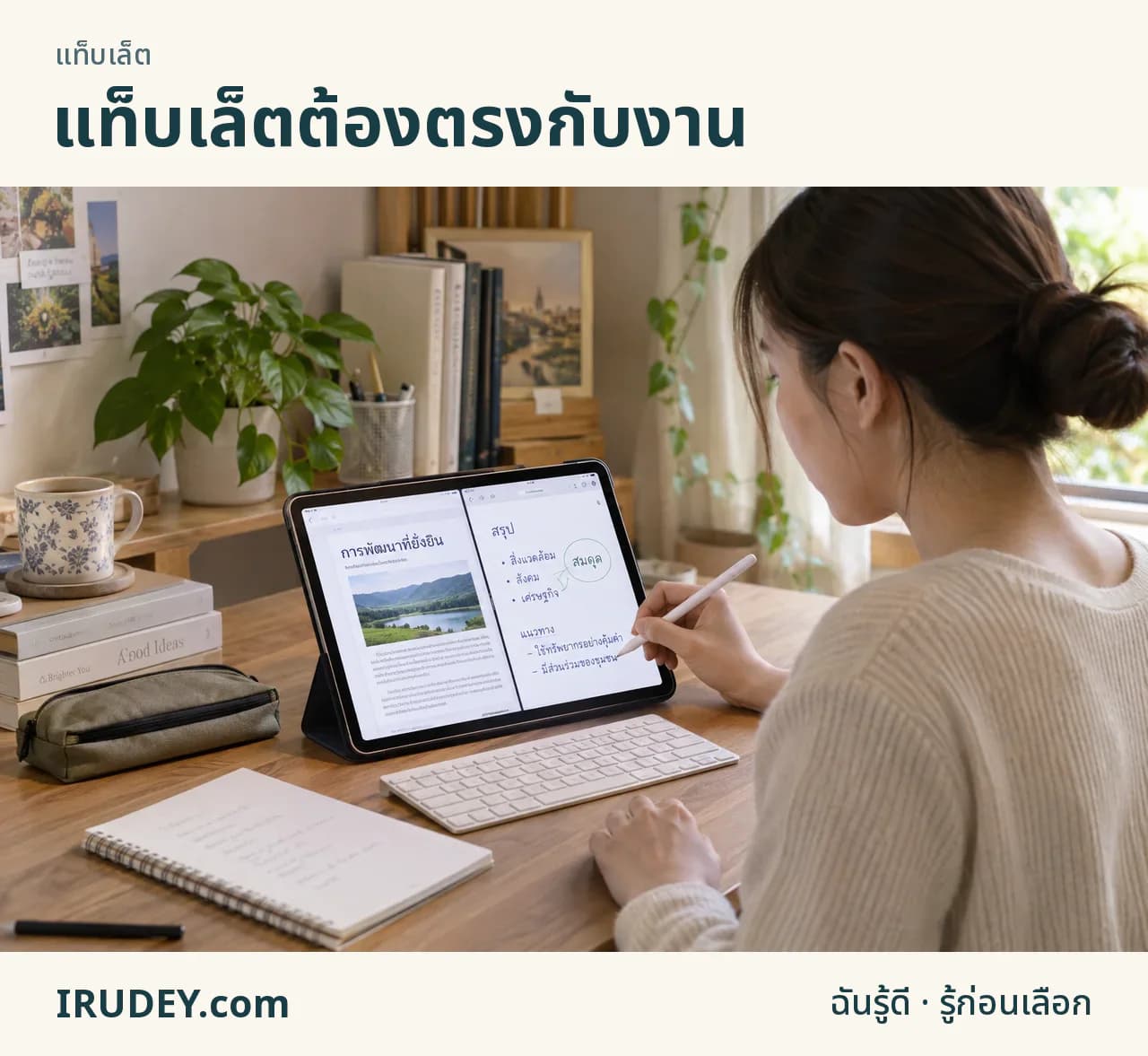 เลือกแท็บเล็ตจากแอป ไฟล์ และอุปกรณ์ที่ใช้จริง
