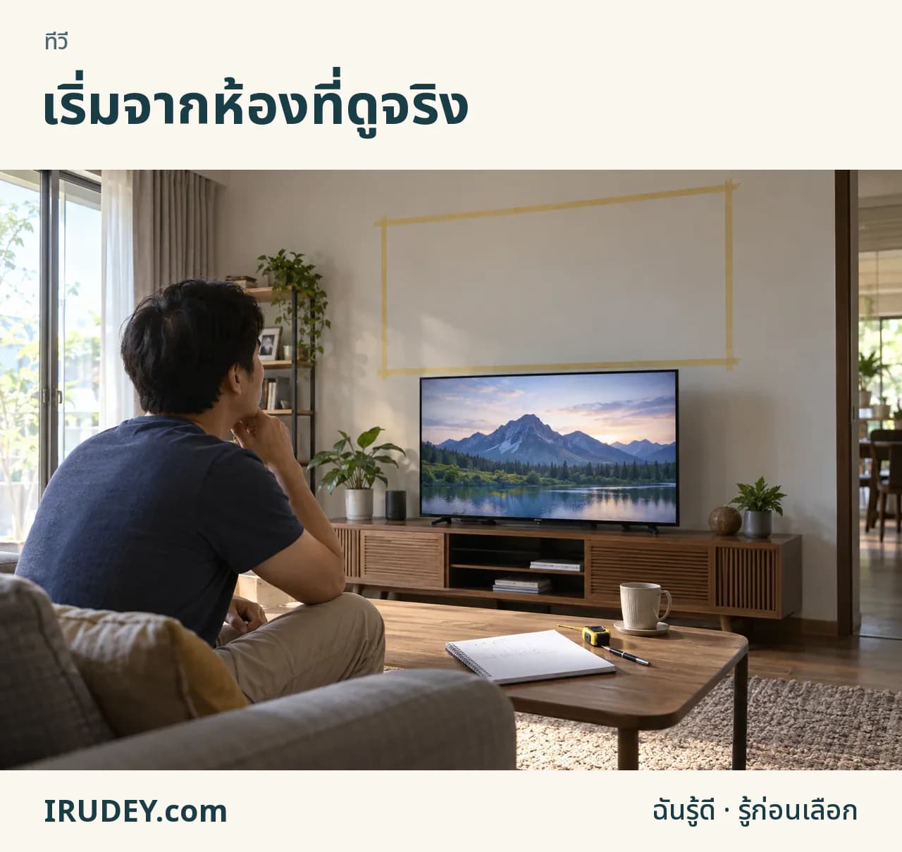 เลือกทีวีจากห้อง ระยะนั่ง และสิ่งที่ดู