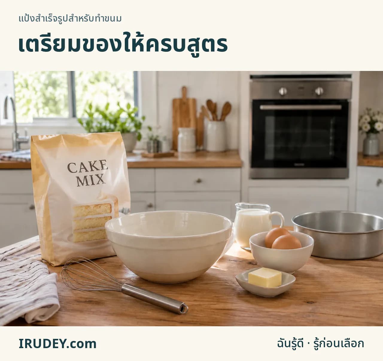 แป้งเค้กสำเร็จรูปกับพิมพ์และส่วนผสมที่ต้องเตรียม