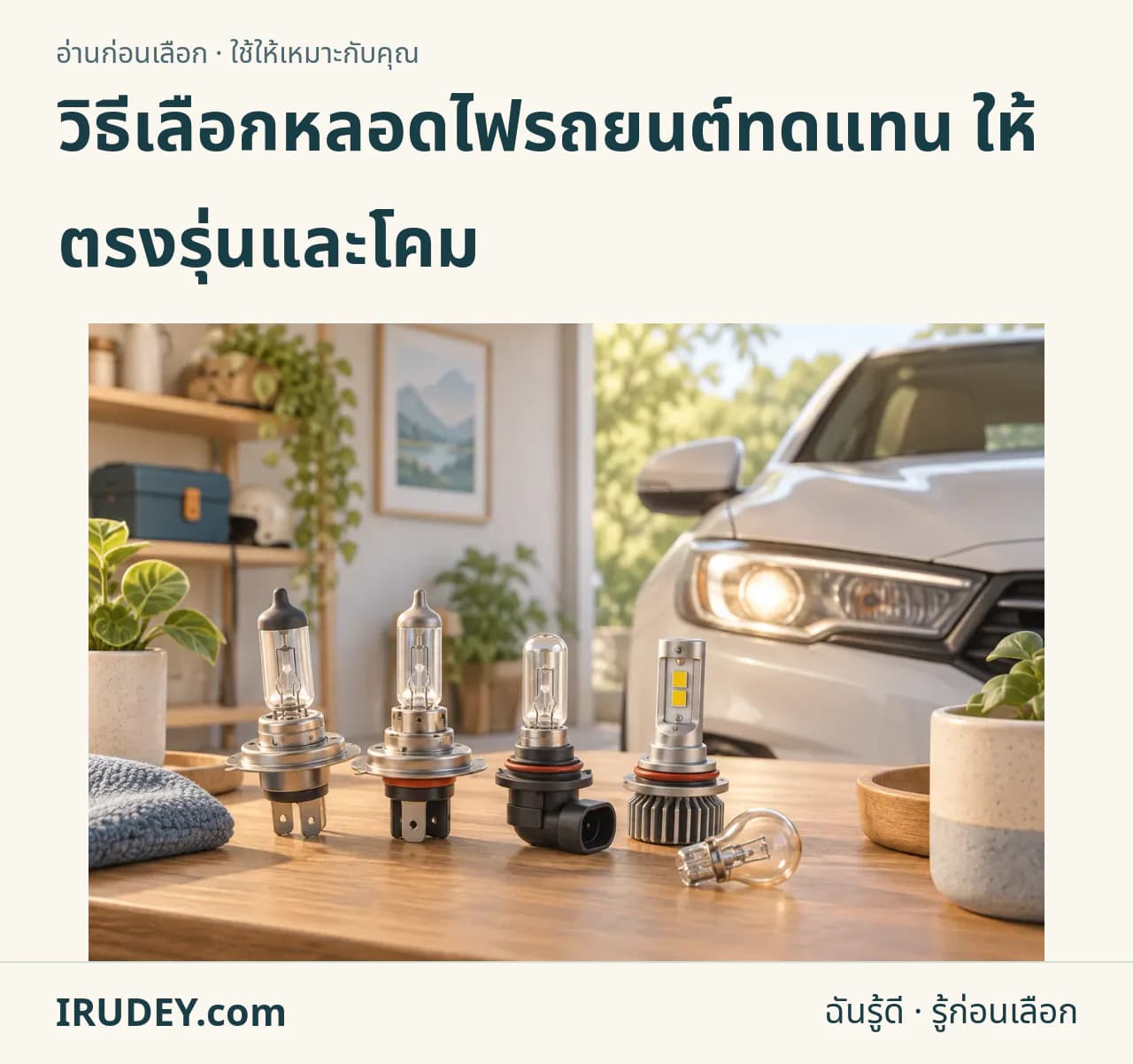ภาพวาดประกอบ: หลอดไฟรถยนต์