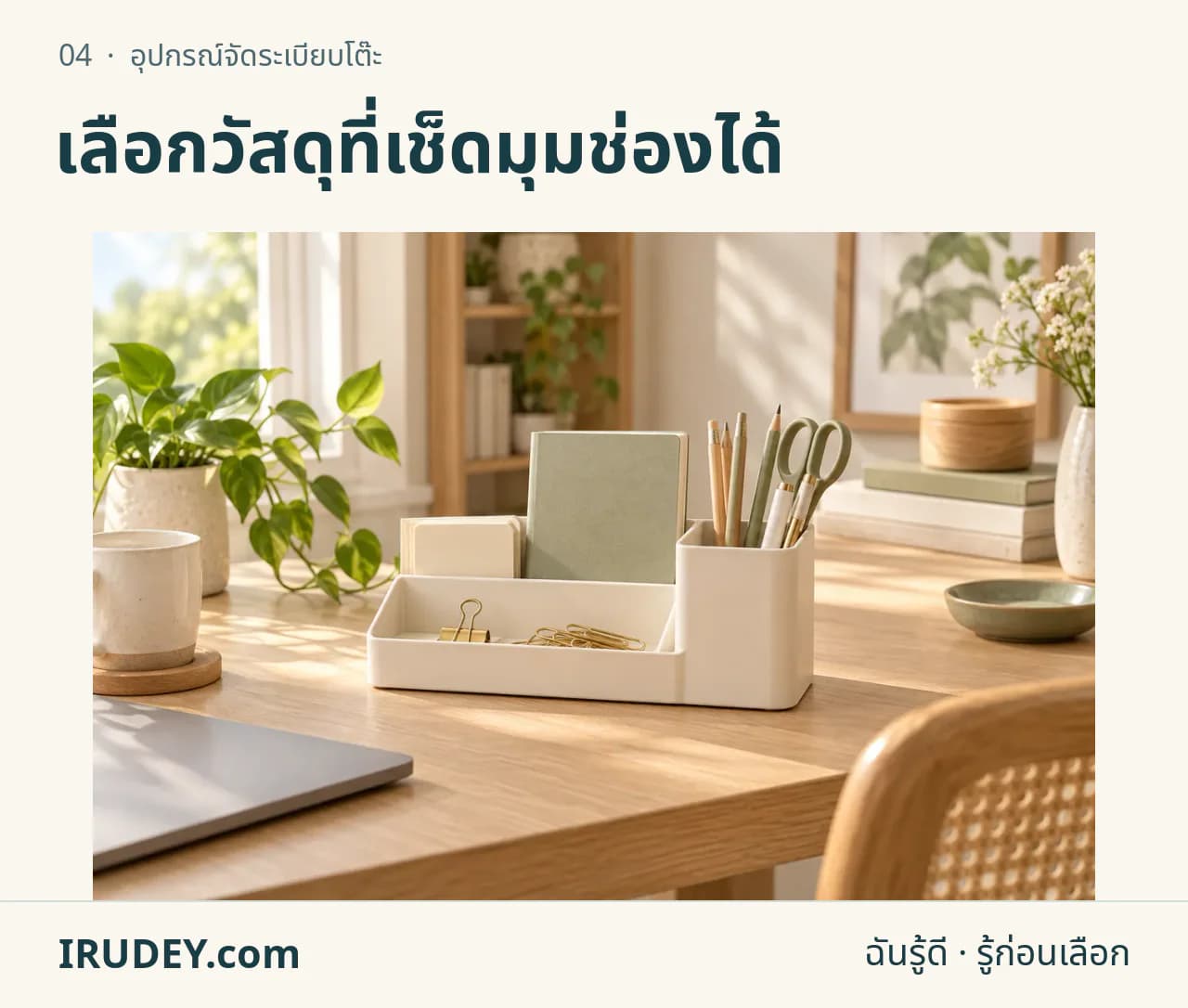 ภาพวาดประกอบ: อุปกรณ์จัดระเบียบโต๊ะ