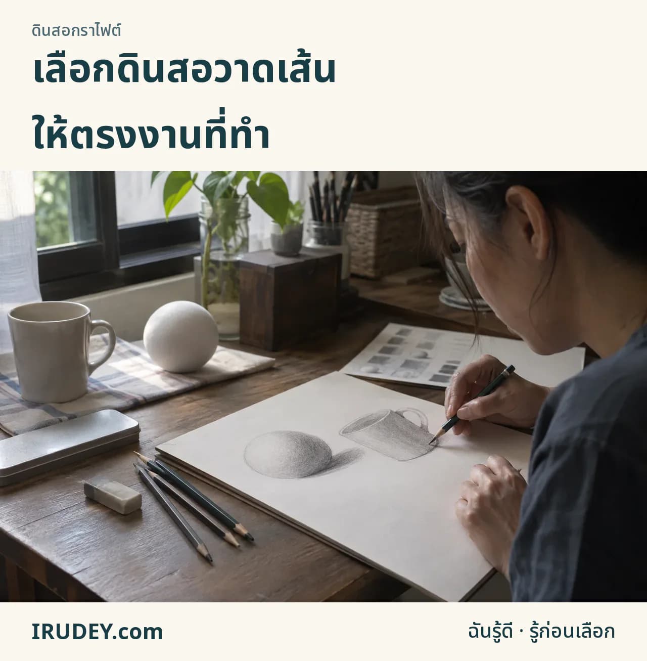 เลือกดินสอจากเส้นและเงาที่ใช้