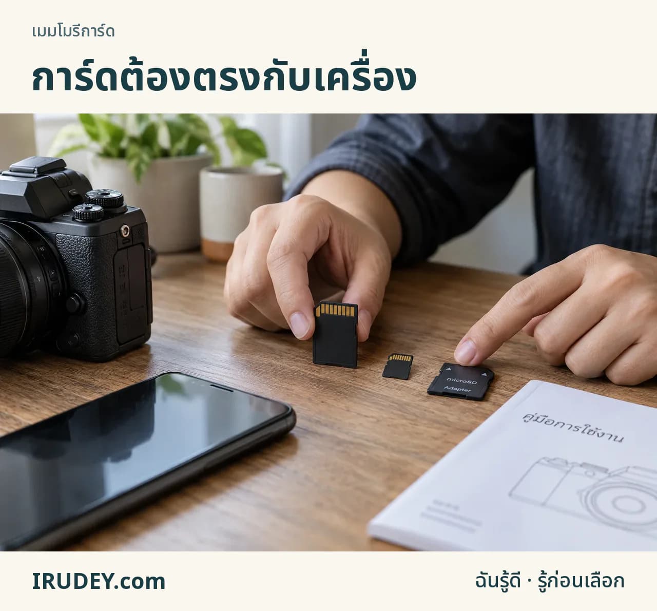 เทียบ SD และ microSD กับอุปกรณ์และคู่มือก่อนซื้อ