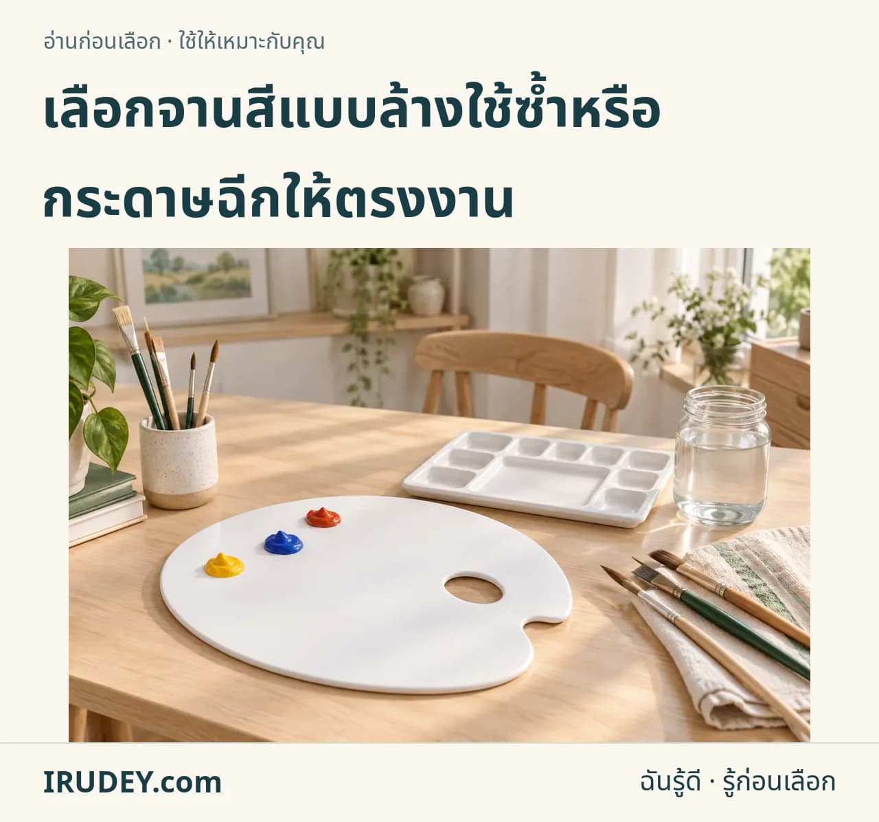 ภาพวาดประกอบ: จานสีและถาดผสม