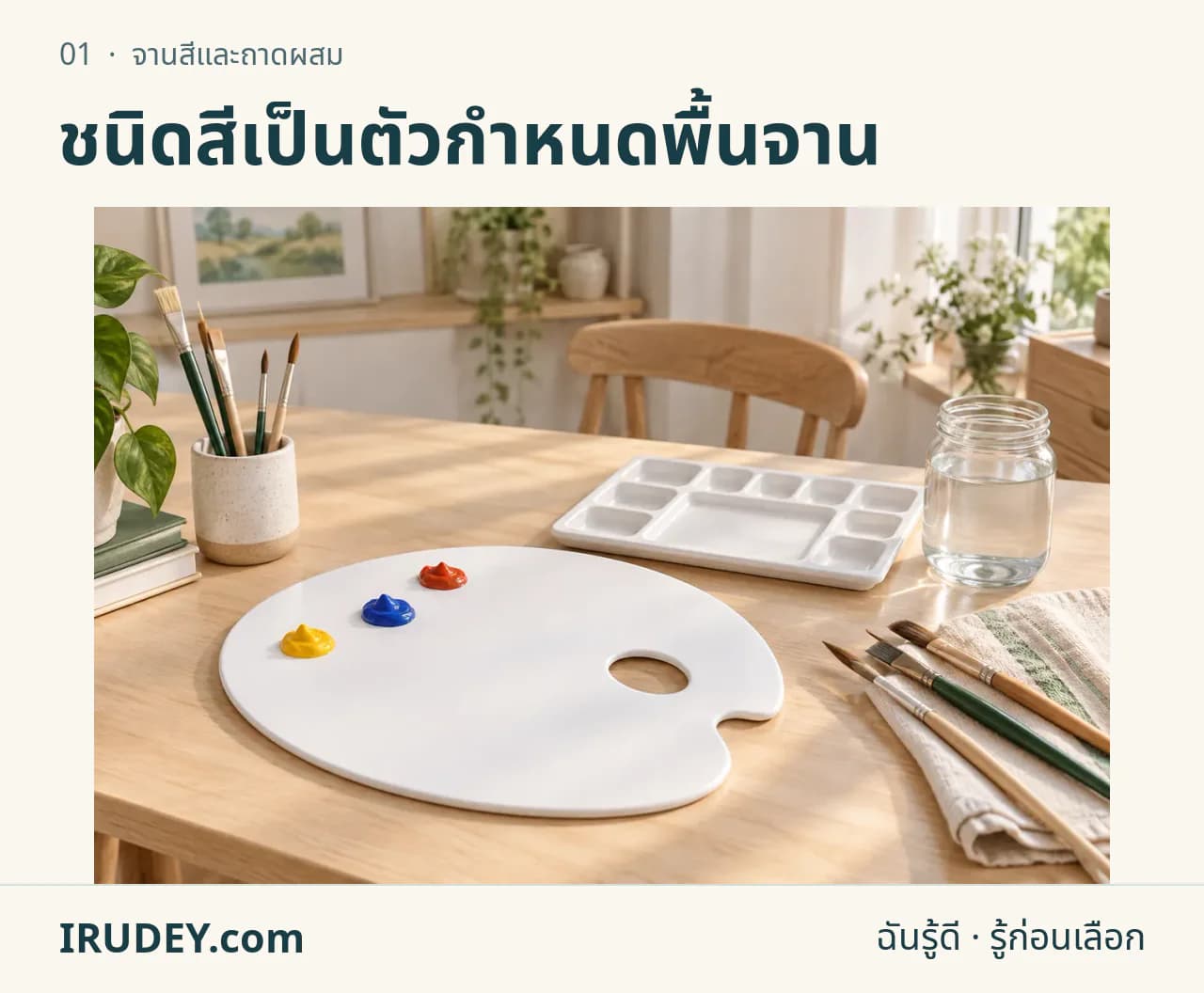ภาพวาดประกอบ: จานสีและถาดผสม