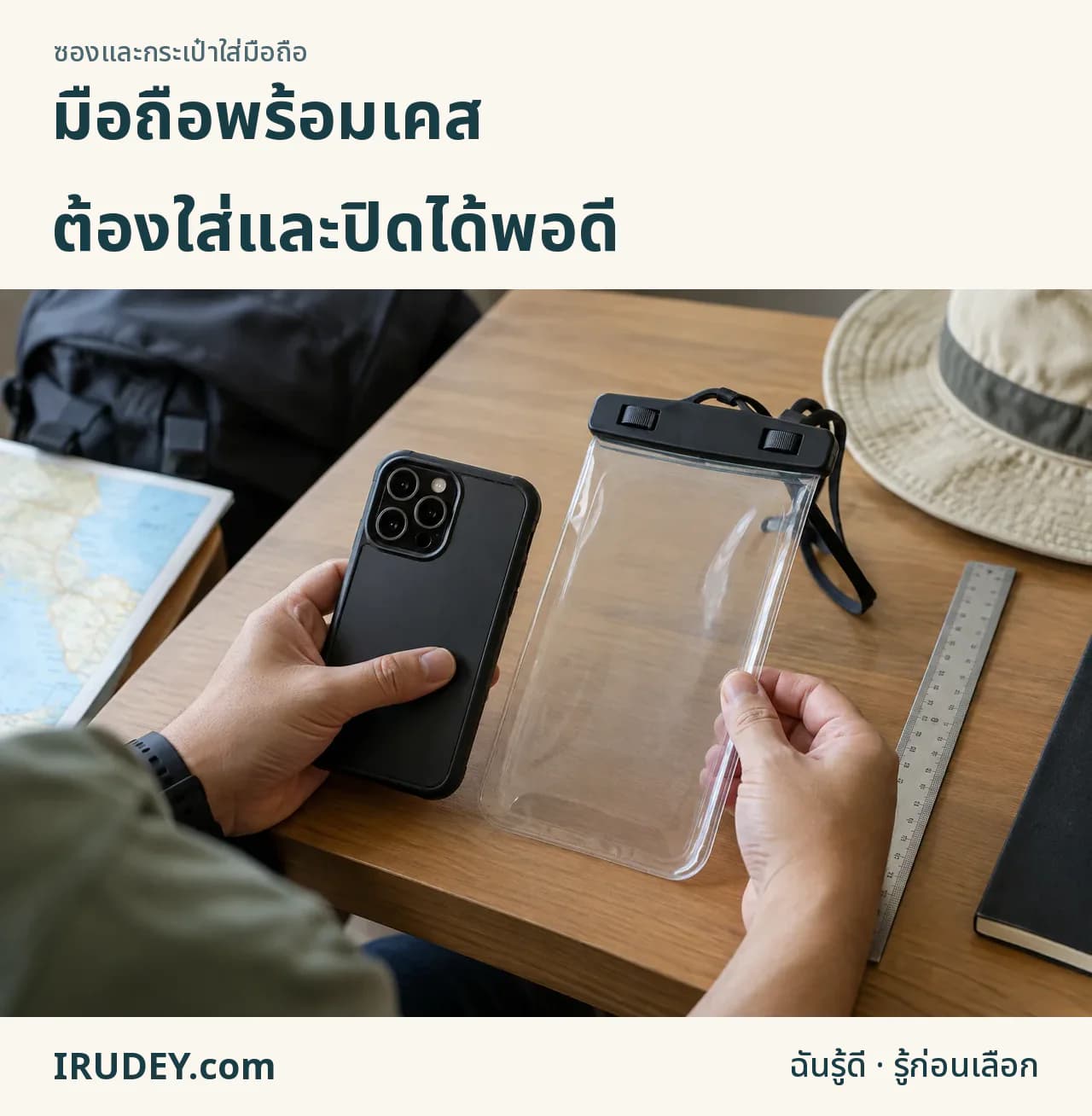 เลือกซองให้พอดีเครื่องพร้อมเคส