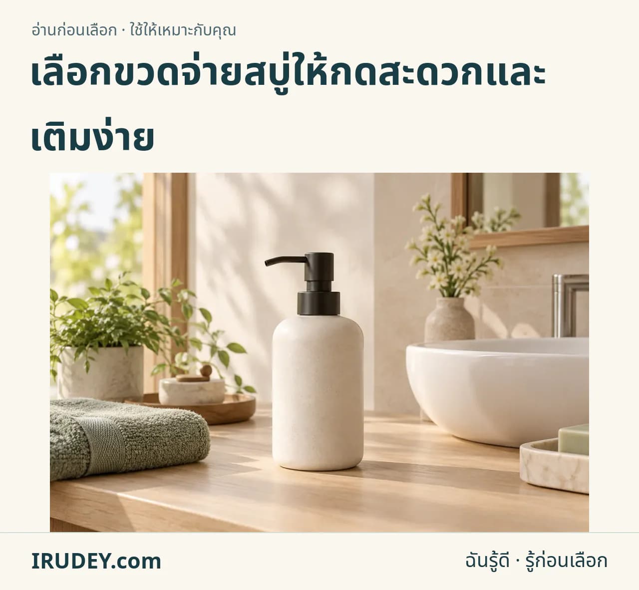 ภาพวาดประกอบ: ที่ใส่สบู่และขวดจ่ายสบู่