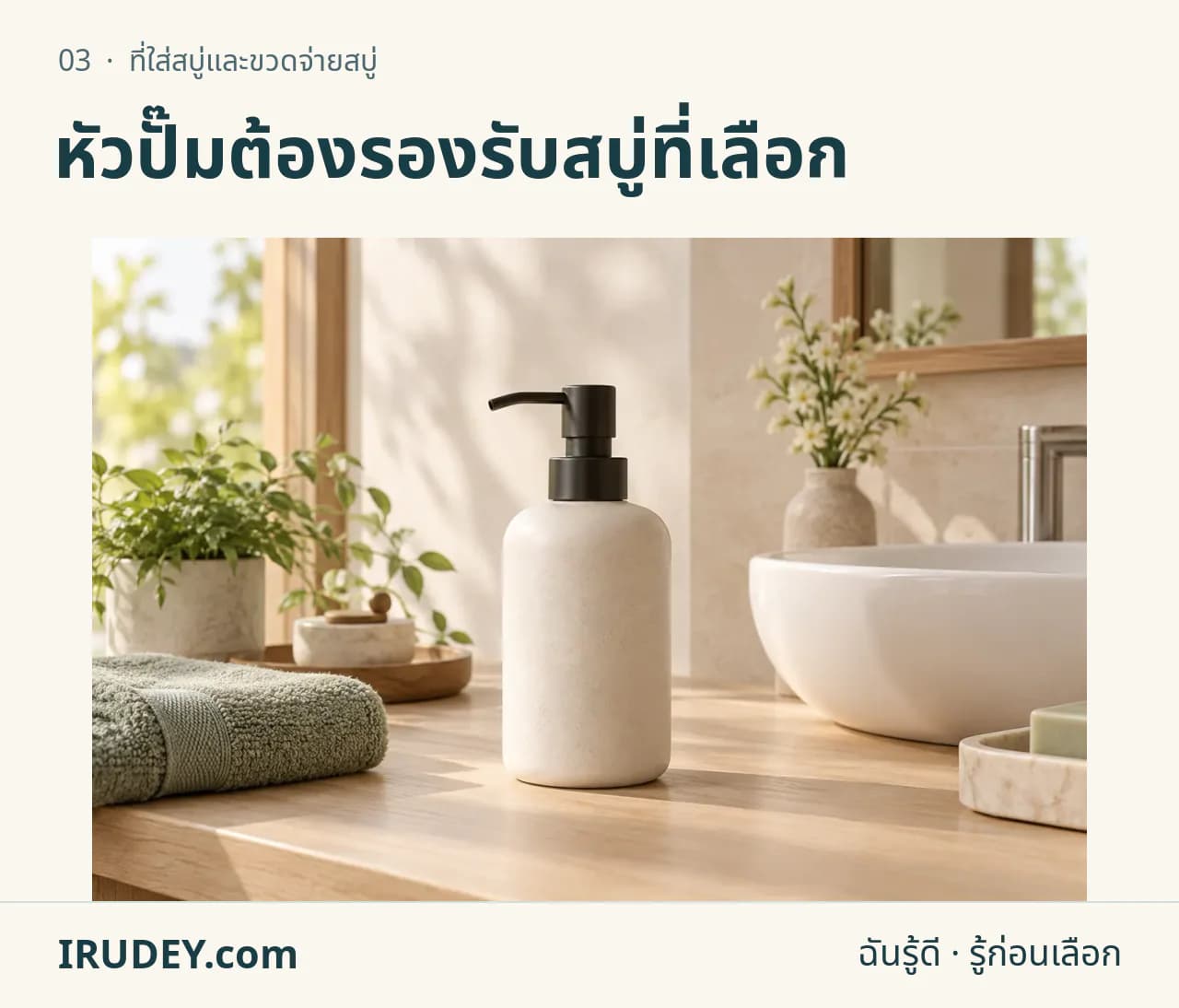 ภาพวาดประกอบ: ที่ใส่สบู่และขวดจ่ายสบู่