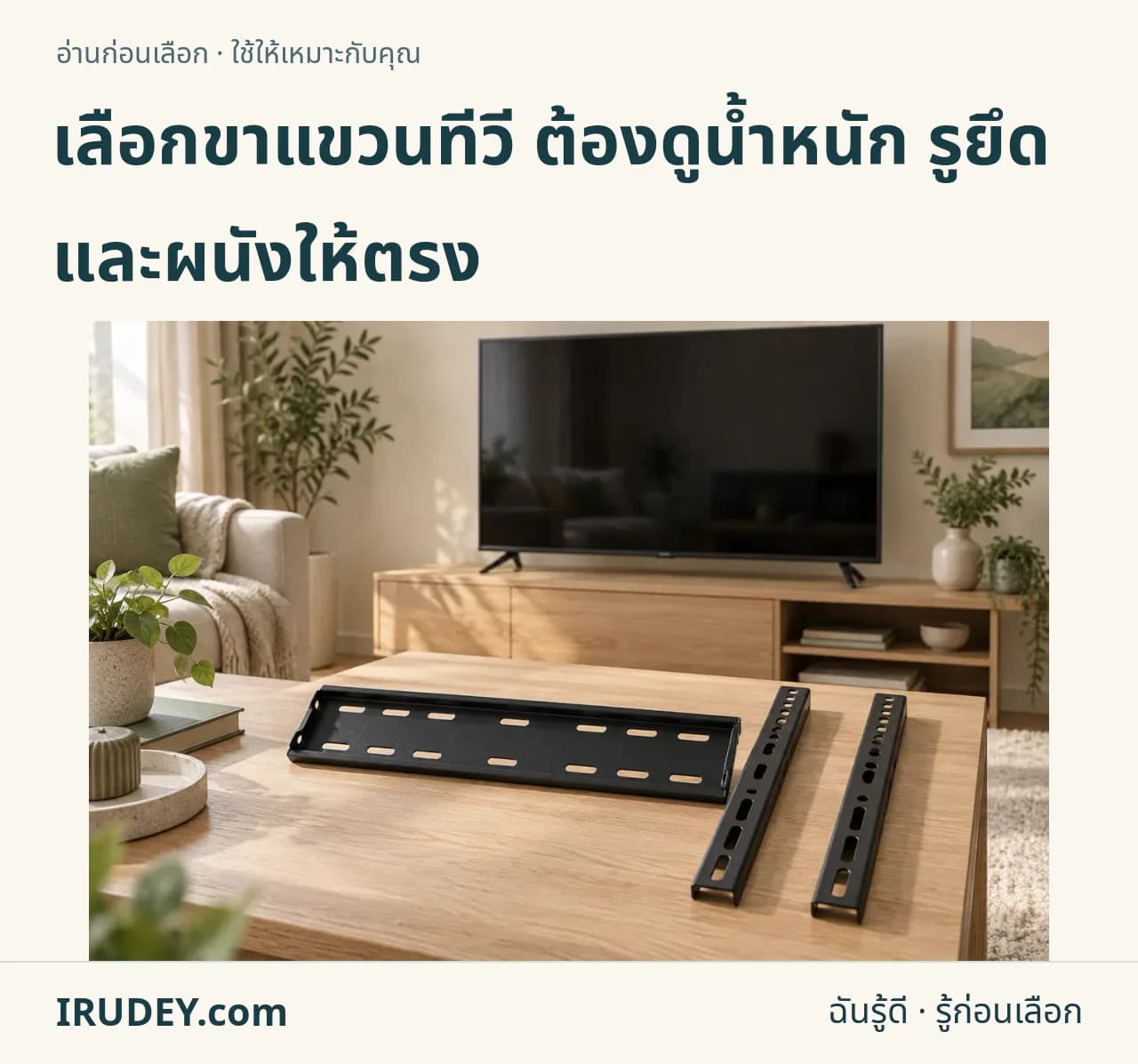 ภาพวาดประกอบ: ขาแขวนและขายึดทีวี
