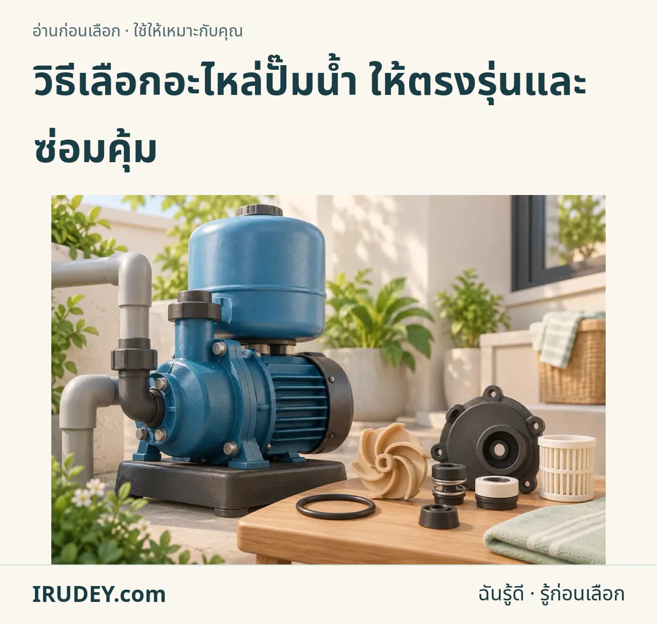 ภาพวาดประกอบ: อะไหล่ปั๊มน้ำ
