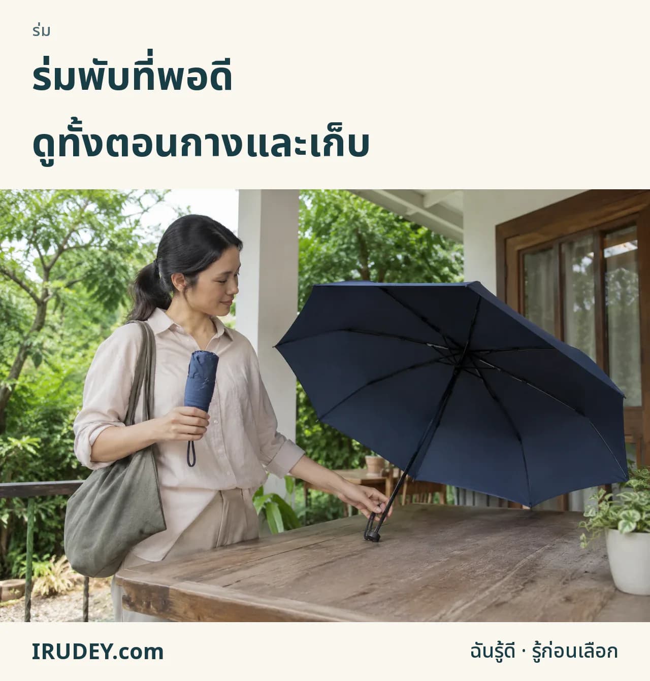 เลือกร่มพับจากขนาดพกและกาง