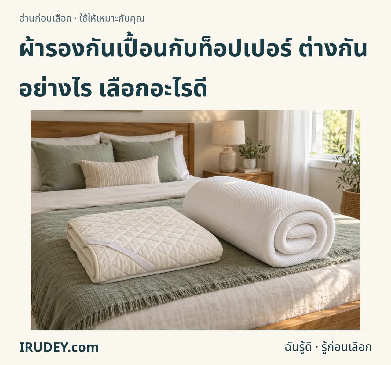 ภาพวาดประกอบ: ผ้ารองกันเปื้อนและท็อปเปอร์ที่นอน